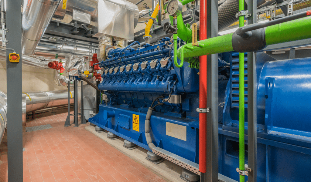 A Blue and Green CHP System: Acoustic Containers help reduce and manage noise levels for CHP which are typically installed in mixed residential and industrial areas