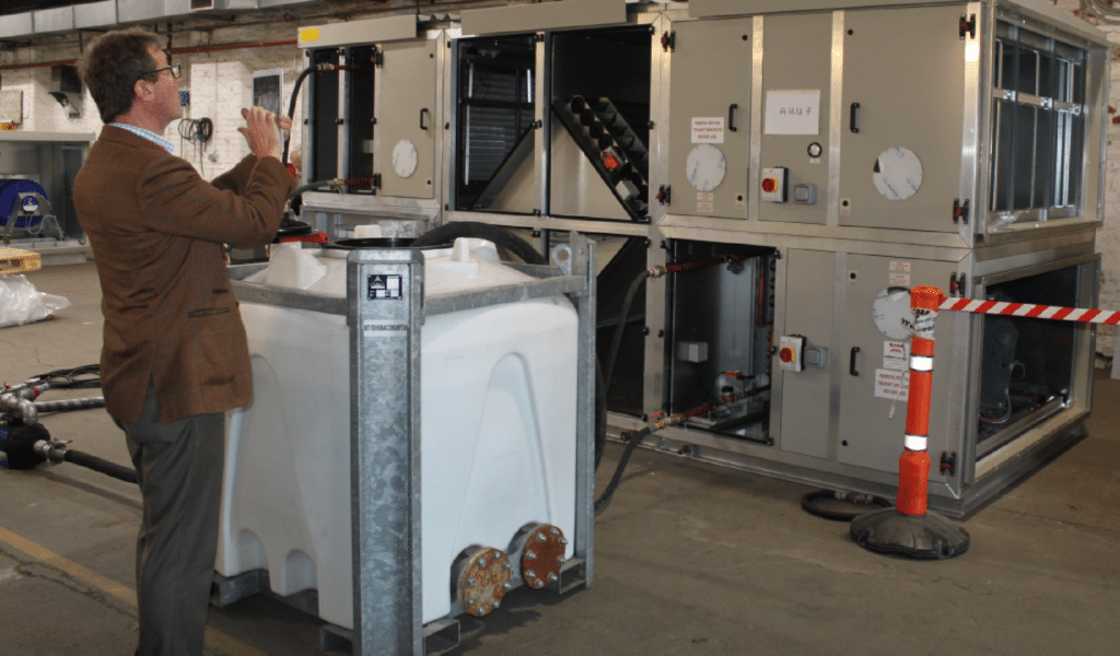 Inspector viewing one of our AHU solutions